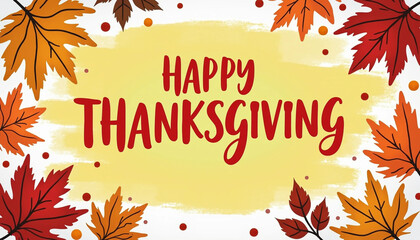 Thanksgiving Greeting with Autumn Leaves