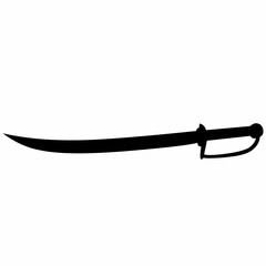 A large, deeply curved sword silhouette reminiscent of Arabian or East Asian blades, ideal for fantasy or historical visuals.