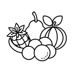 fruit minimal line icon pack