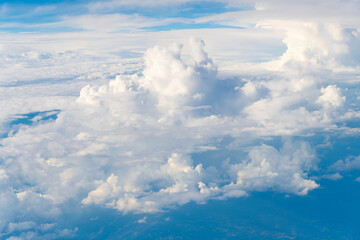 Beautiful view of blue sky with clouds. Partly cloudy. Background cloud summer. Cloud summer. Sky cloud clear with sunset. Natural sky cinematic sky with clouds background