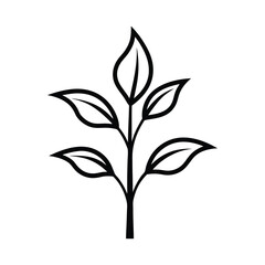 growing plant vector silhouette