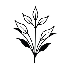 growing plant vector silhouette