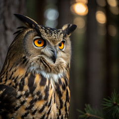 Obraz premium Extreme Close Up of a Eurasian Eagle Owl