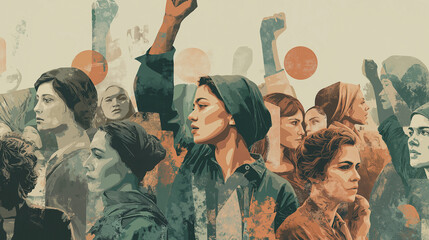 a photo of a achievements of women’s rights activists and the unique daily struggles that women face. 