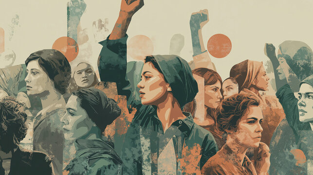 a photo of a achievements of women’s rights activists and the unique daily struggles that women face. 