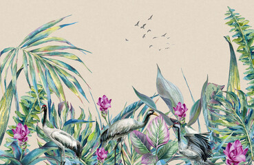 abstract floral background with flowers