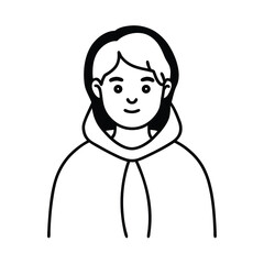 introvert mood line vector