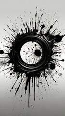 Dynamic Ink Burst Circular Shape for Design