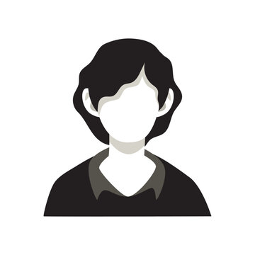 Female avtar flat design, people profile character icon