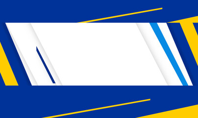 Fototapeta premium modern abstract tech banner with blue and yellow diagonal elements and white center space