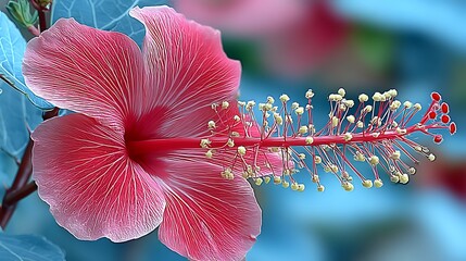 Vibrant pink flower with intricate details