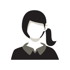 Female avtar flat design, people profile character icon
