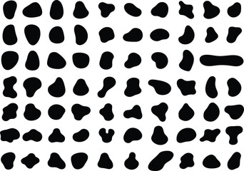 Abstract black shapes on white background isolated minimalist pattern design template
