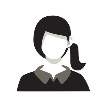 Female avtar flat design, people profile character icon