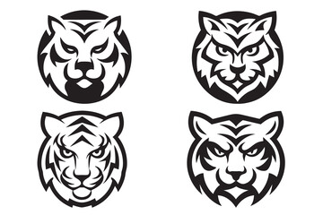 Wild tiger head vector illustration for tattoo or logo design