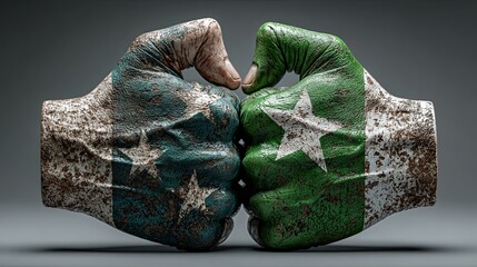 Hand-Painted Rocks with Green and White Design