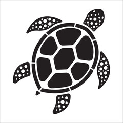 Obraz premium Sea Turtle Silhouette Icon