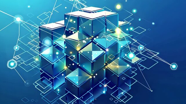 abstract blue background with a diamond