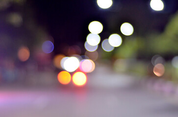 defocused lights in the city