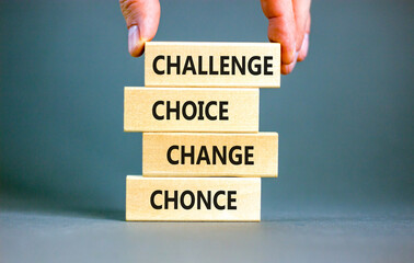 Challenge choice change chance symbol. Concept words Challenge choice change chance on beautiful...