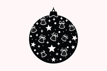 Merry Christmas Ball Designs on White Background