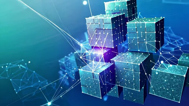 abstract blue background with cubes