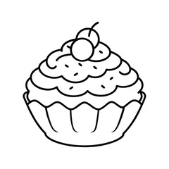 sweet food line art dessert outline