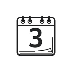 Calendar Icon Calendar Icon: Simple Dark Gray 3rd Day Graphic for Website & App Design