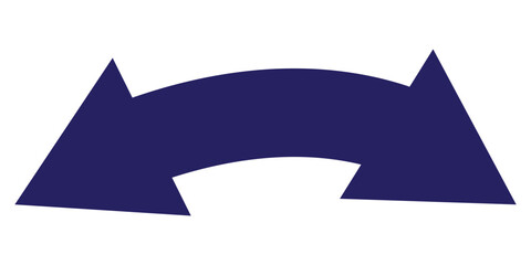 Dual sided arrow vector, icon, silhouette design. Semicircular curved thin, long double ended arrow vector design for website, app and logo design. Vector illustration of duel side arrow