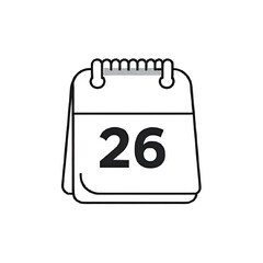 Calendar Icon Calendar Icon: Minimalist 26th Day Design