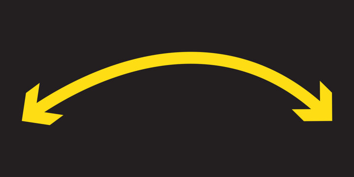 Dual sided arrow vector, icon, silhouette design. Semicircular curved thin, long double ended arrow vector design for website, app and logo design. Dual sided arrow icons.