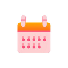 Calendar Icon Pink and Orange Calendar Icon: Event Planning, Scheduling, and Appointment Reminder