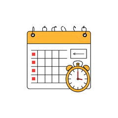 Calendar Icon Time Management Icons: Calendar & Alarm Clock Graphic