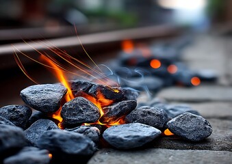 Small fire on railroad tracks