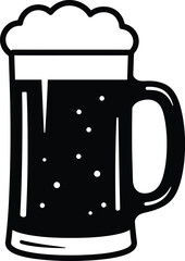 Beer Mug Silhouette with Foam Illustration

