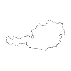 vector map of Austria isolated on a transparent background, Detailed map of Austria