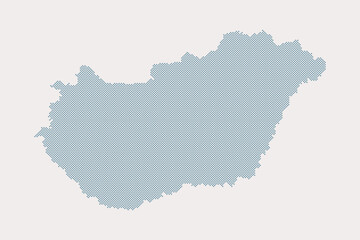 Fototapeta premium Vector map Hungary from points, dotted template