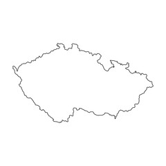 vector map of Czech isolated on a transparent background, Detailed map of Czech