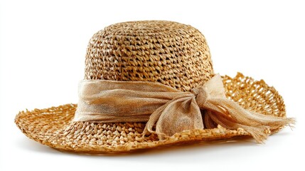 straw hat isolated on a white background
