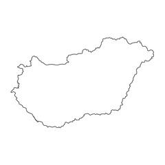 vector map of Hungary isolated on a transparent background, Detailed map of Hungary