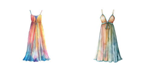 nightgown watercolor vector illustration
