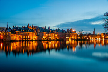 The Hague, illuminated buildings