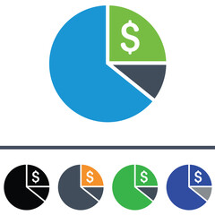 vector illustration of a set of icons with currency symbols