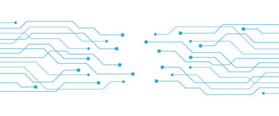 circuit board electronics digital technology banner blue