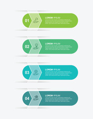 4 step vertical infographic template vector element with icons suitable for business information and web presentation.