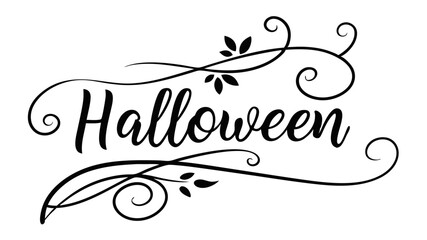 Elegant Halloween Design Swirls, Flourishes, and Festive Typography