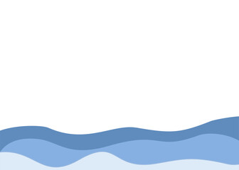 Blue wave background. Calm ocean waves. Flat vector water surface background