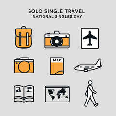 National Singles Day vector collection celebrating independence, self-love, freedom, and individuality with minimalist icons, abstract art, metaphoric illustrations, patterns, and diverse avatars.