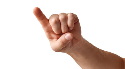 Promise Gesture: A hand makes the pinky promise gesture. This image shows a close-up of a hand in a white background, fingers interlocked with a delicate touch, creating a beautiful connection.