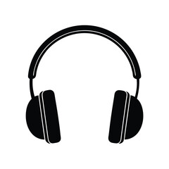 Black and White Headphones Icon Simple black headphones